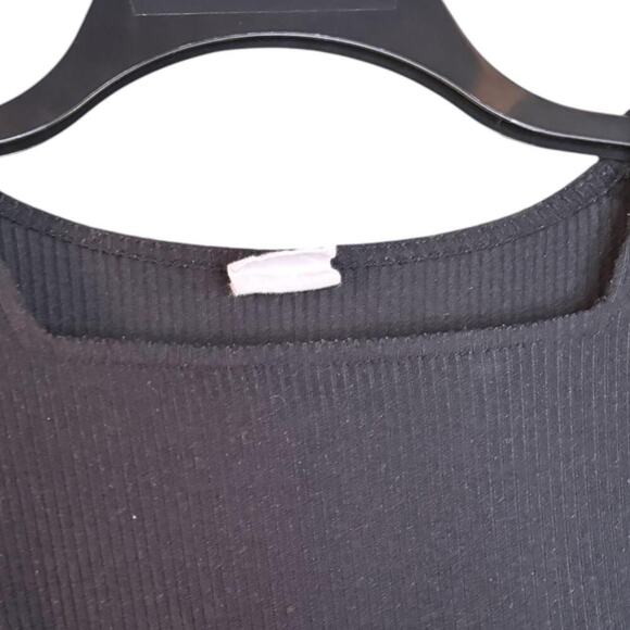 Self Esteem Polka Dot Sheer Long Sleeve Top Ribbed Square Neckline Puff Sleeves - Picture 4 of 5